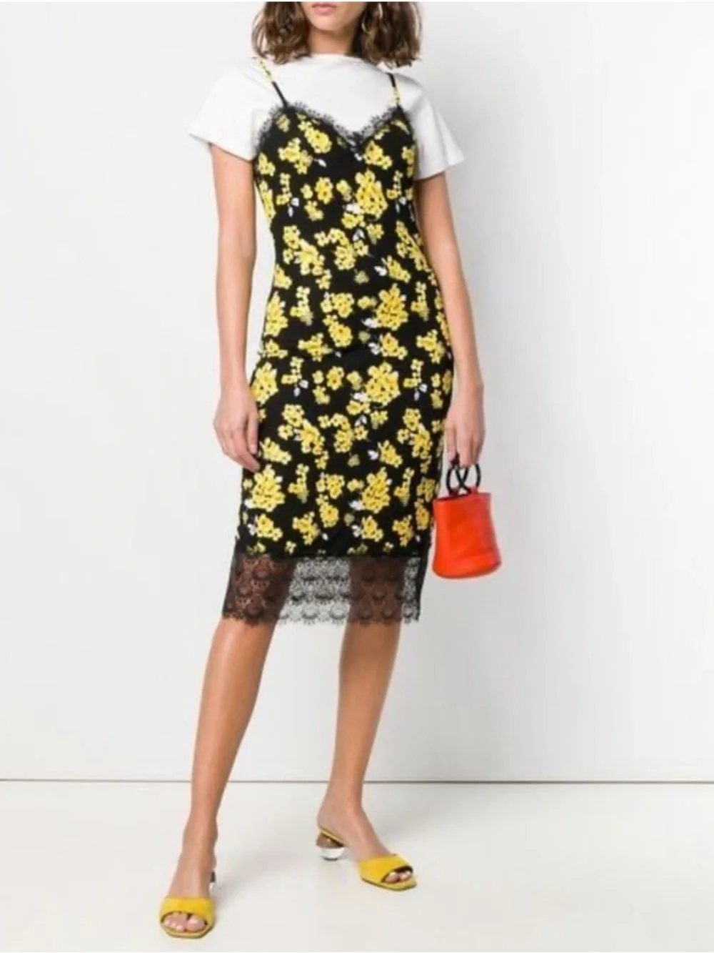 Michael Kors floral lace midis dress